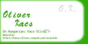 oliver kacs business card